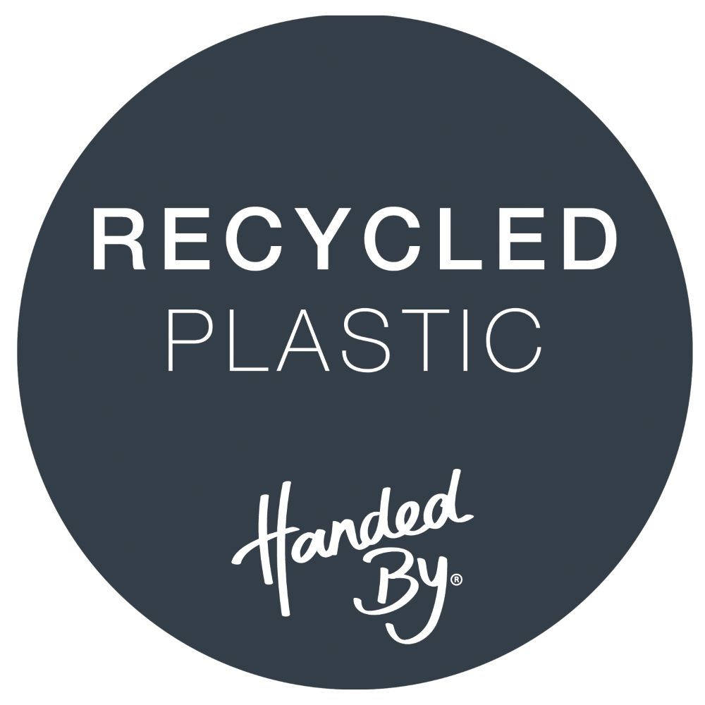 Handed By logo recycled plastic